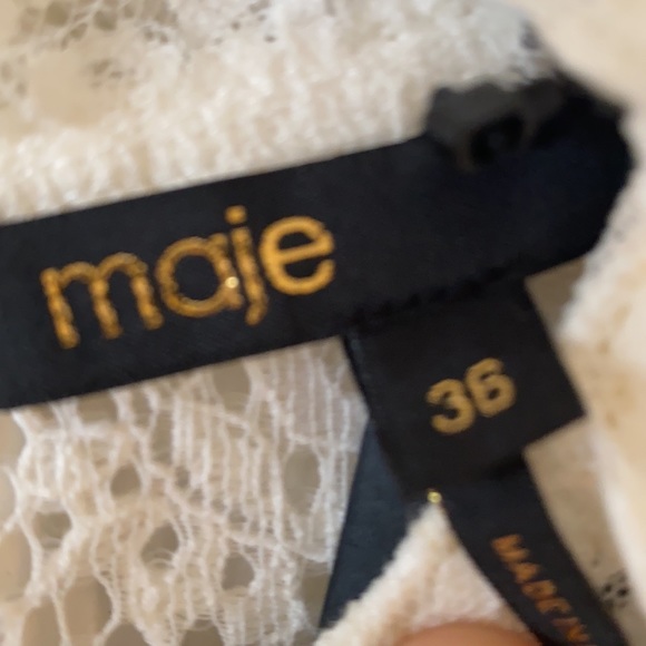 Maje White Women's Rilene Paisley Long Sleeve Guipure Lace Mini Dress, 36 - Picture 8 of 8